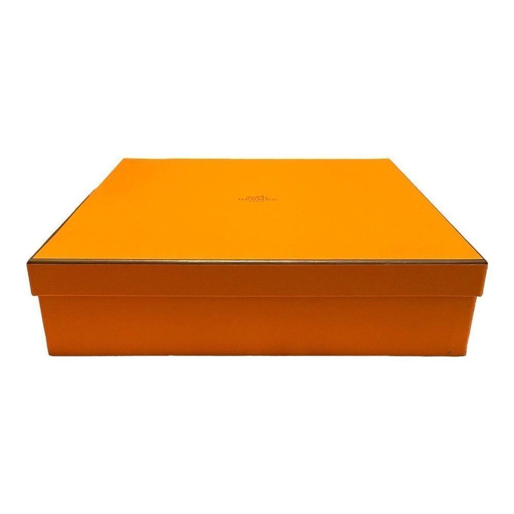 Authentic Hermes Paris Empty Orange Box Fits Dessert Plate 10.5”x10.5”x2.5” Gift